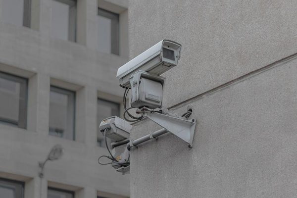 CCTV cameras on wall