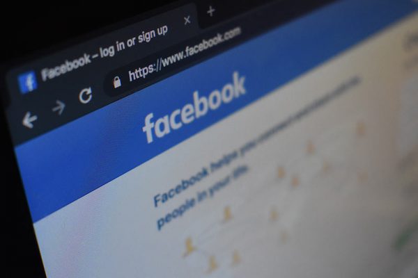 Facebook login screen