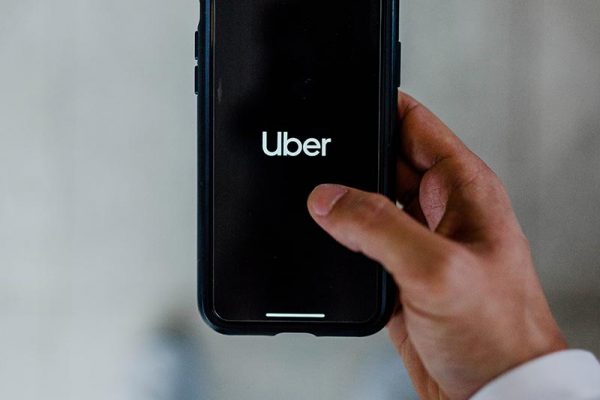 Uber app on mobile phone